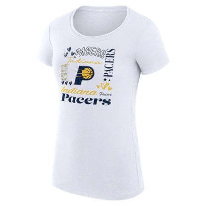 Indiana Pacers G-III 4Her by Carl Banks Women's Super-Slim Fit Lightweight Team Name Collage Graphic T-Shirt - White online