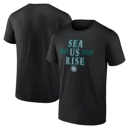 Seattle Mariners Sea Us Rise T-Shirt - Black