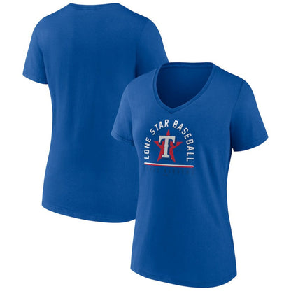 Texas Rangers Women's Lone Star Baseball V-Neck T-Shirt - Royal