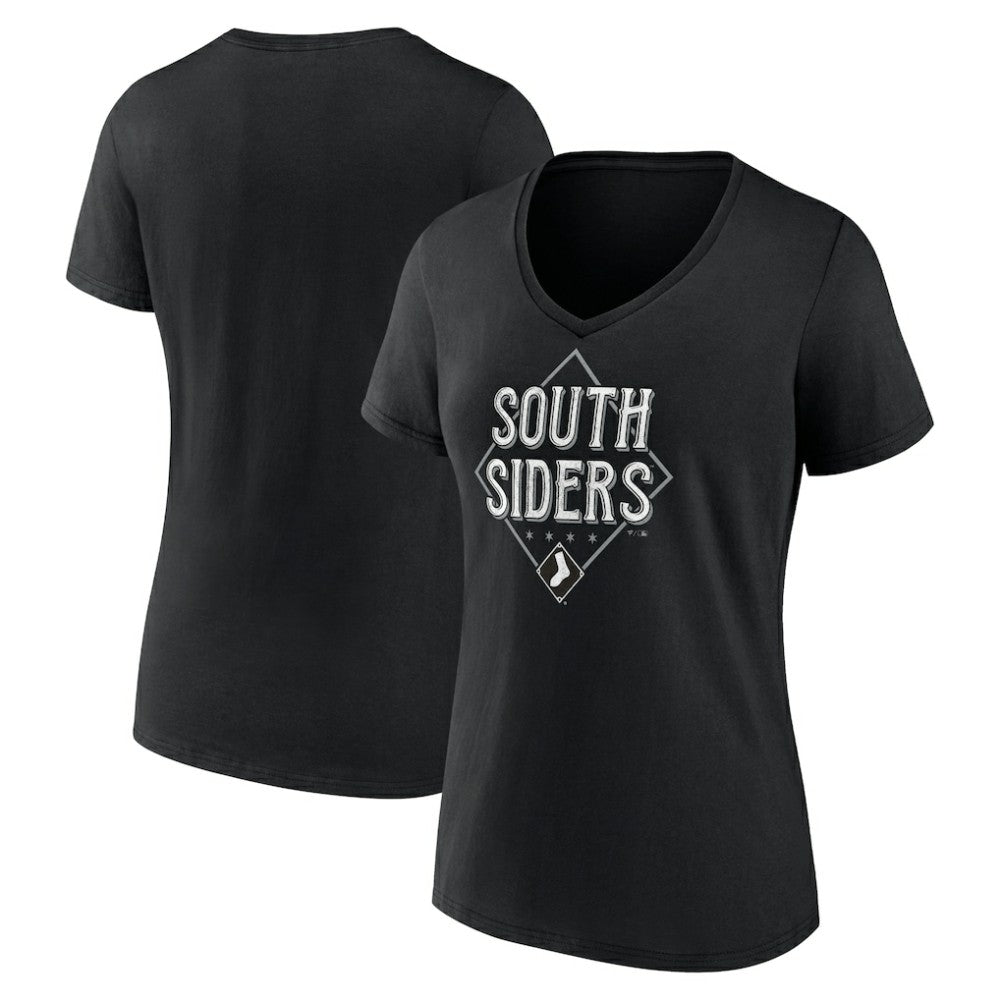 Chicago White Sox Women's South Siders V-Neck T-Shirt - Black