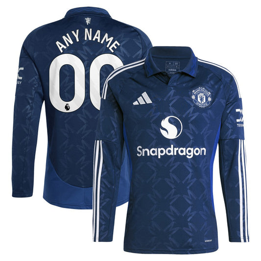 Manchester United 2024/25 Away Replica Long Sleeve Custom Jersey - Navy | Adidas outlet