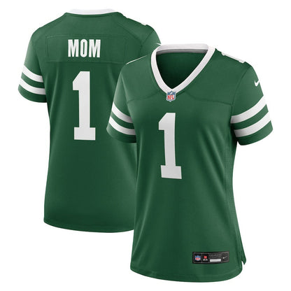 New York Jets Women's #1 Mom Game Jersey - Legacy Green | Nike on sale