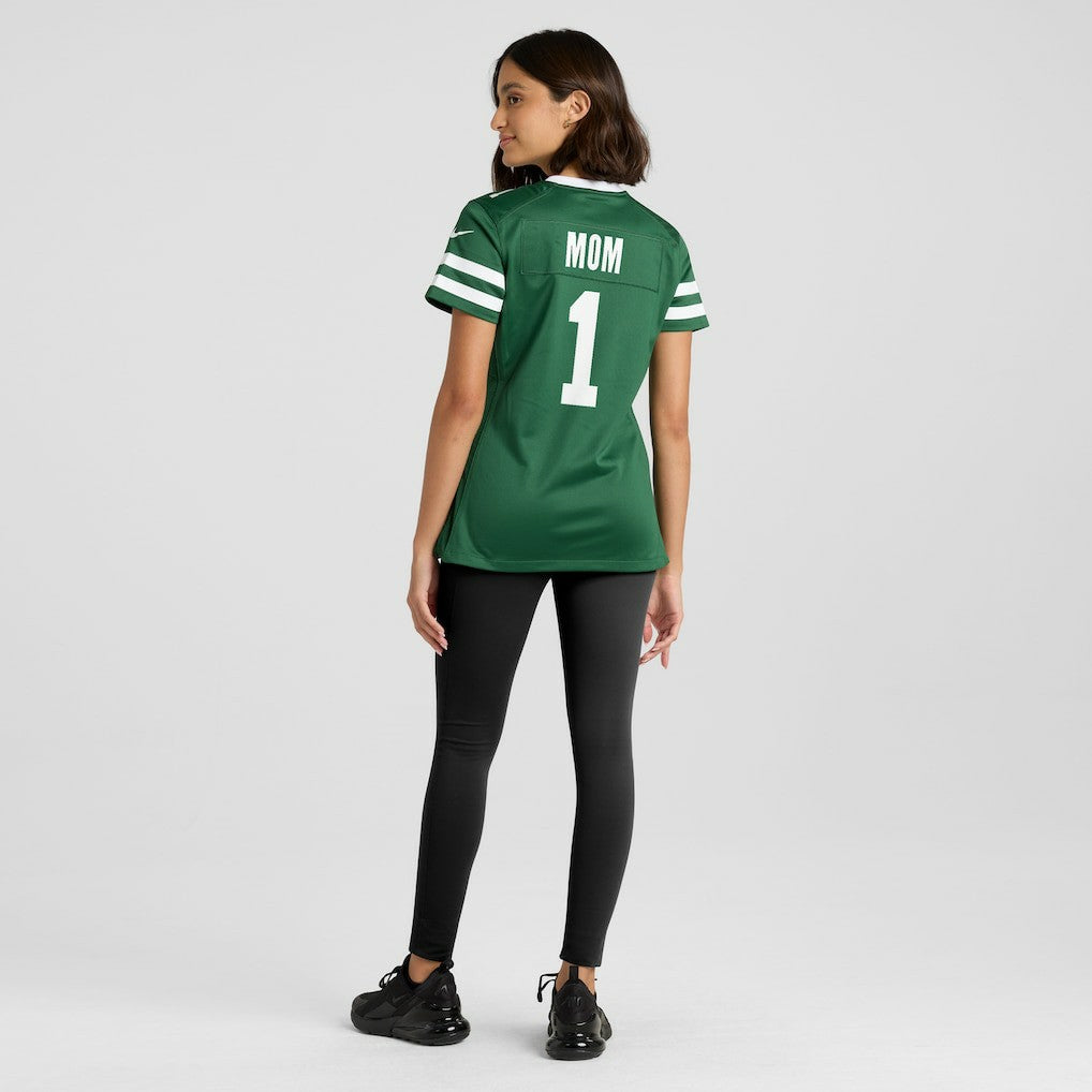 New York Jets Women's #1 Mom Game Jersey - Legacy Green | Nike on sale