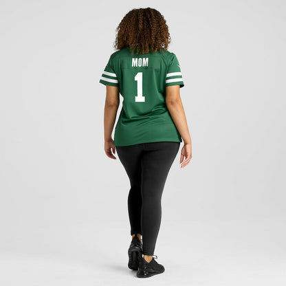 New York Jets Women's #1 Mom Game Jersey - Legacy Green | Nike on sale
