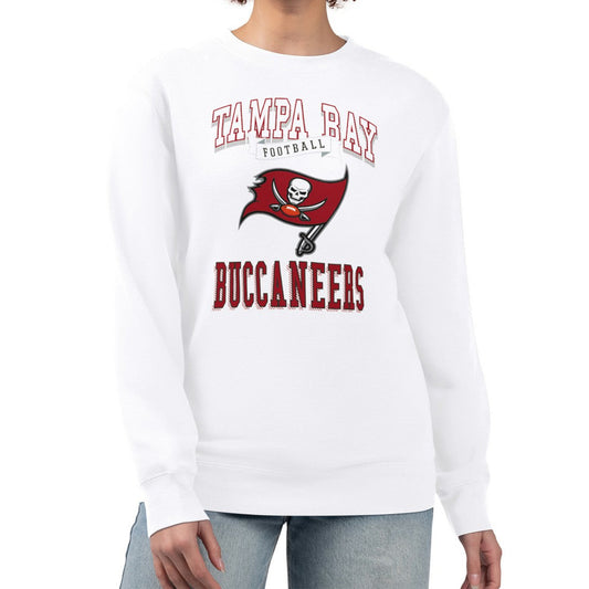 Tampa Bay Buccaneers G-III 4Her by Carl Banks Women's Team Logo Graphic Tri-Blend Pullover Sweatshirt - White for sale