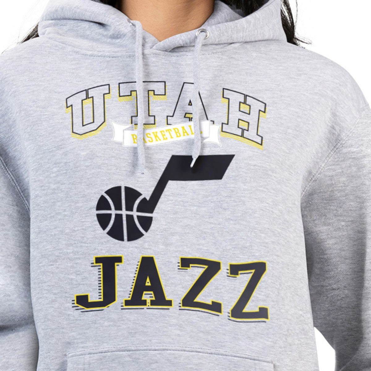Utah Jazz G-III 4Her by Carl Banks Women's Graphic Fleece Pullover Hoodie - Heather Gray for sale