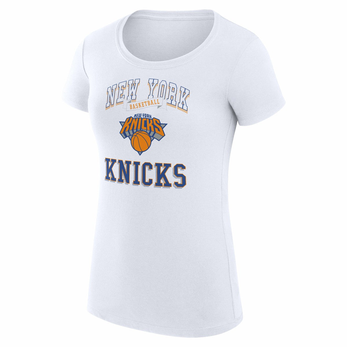 New York Knicks G-III 4Her by Carl Banks Women's Super-Slim Fit Lightweight Team Logo T-Shirt - White shop