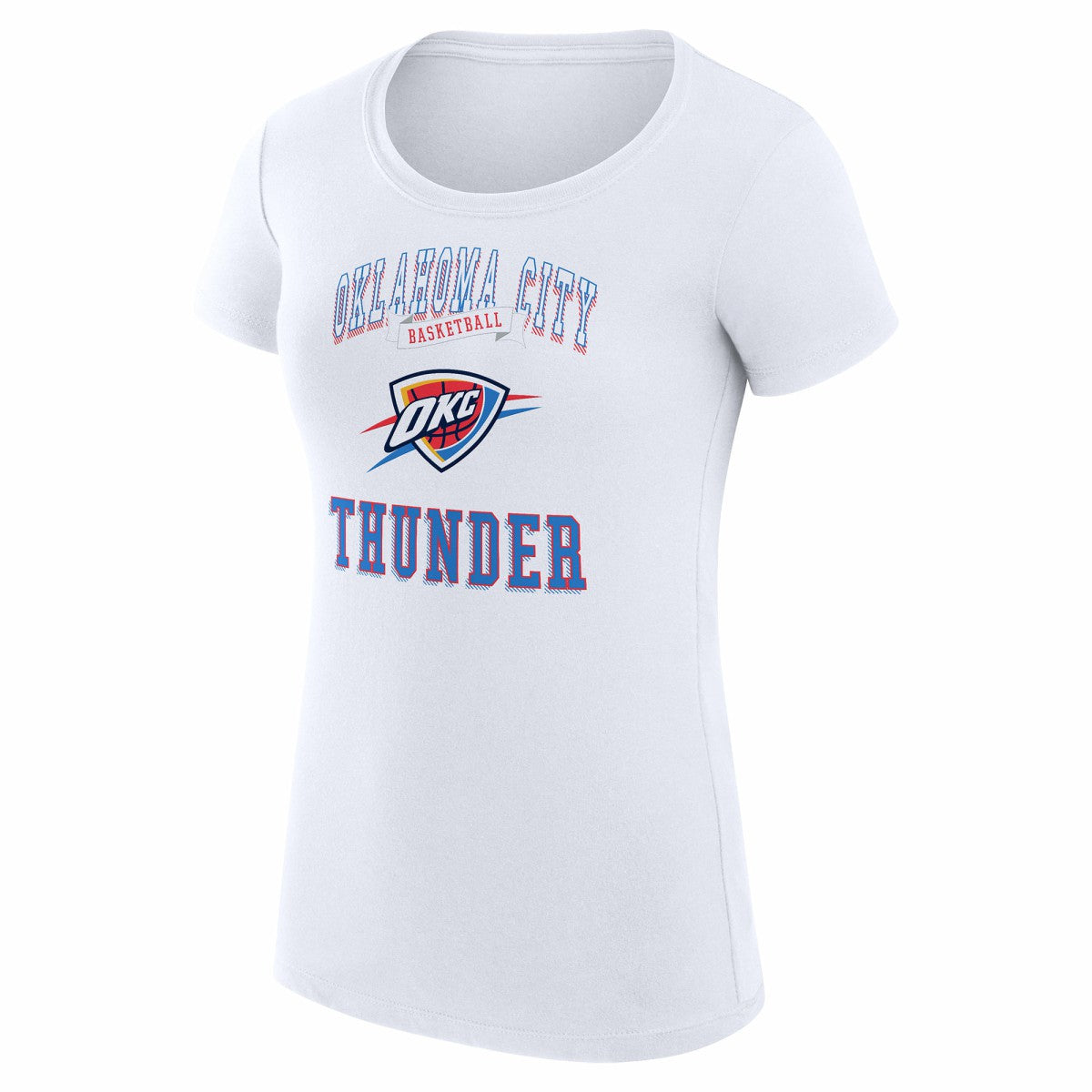 Oklahoma City Thunder G-III 4Her by Carl Banks Women's Super-Slim Fit Lightweight Team Logo T-Shirt - White on sale