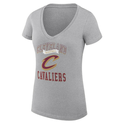 Cleveland Cavaliers G-III 4Her by Carl Banks Women's Super-Slim Fit Lightweight Team Logo V-Neck T-Shirt sale - Heather Gray sale