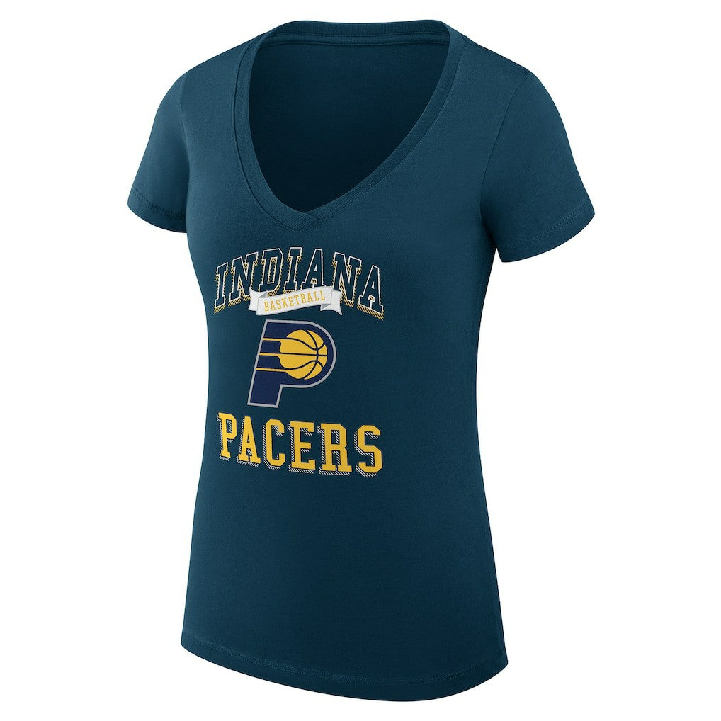 Indiana Pacers G-III 4Her by Carl Banks Women's Super-Slim Fit Lightweight Team Logo V-Neck T-Shirt - Navy discount