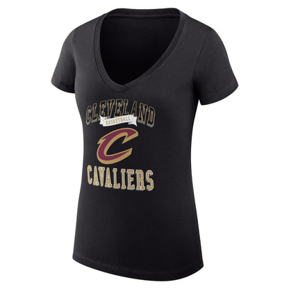 Cleveland Cavaliers G-III 4Her by Carl Banks Women's Super-Slim Fit Lightweight Team Logo V-Neck T-Shirt sale - Black outlet