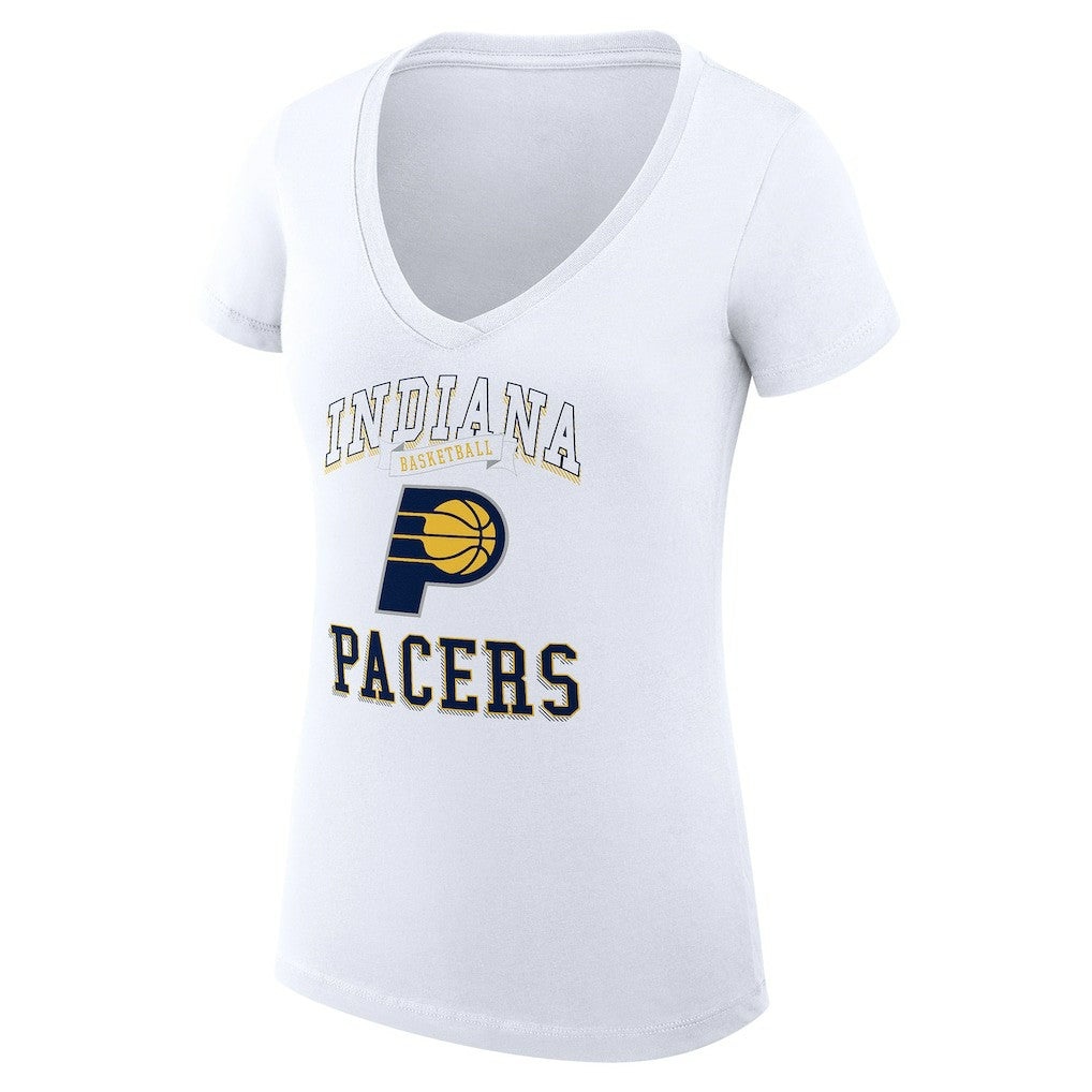 Indiana Pacers G-III 4Her by Carl Banks Women's Super-Slim Fit Lightweight Team Logo V-Neck T-Shirt - White sale