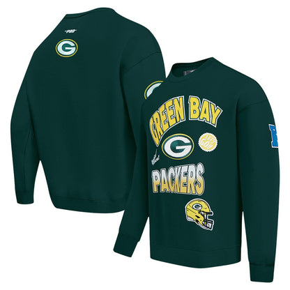 Green Bay Packers Pro Standard Turn It Up Drop Shoulder Pullover Sweatshirt - Green discount