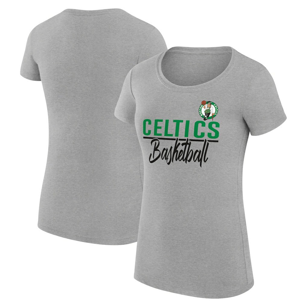 Boston Celtics G-III 4Her by Carl Banks Women's Super-Slim Fit Lightweight Team Sport V-Neck T-Shirt - Heather Gray on sale