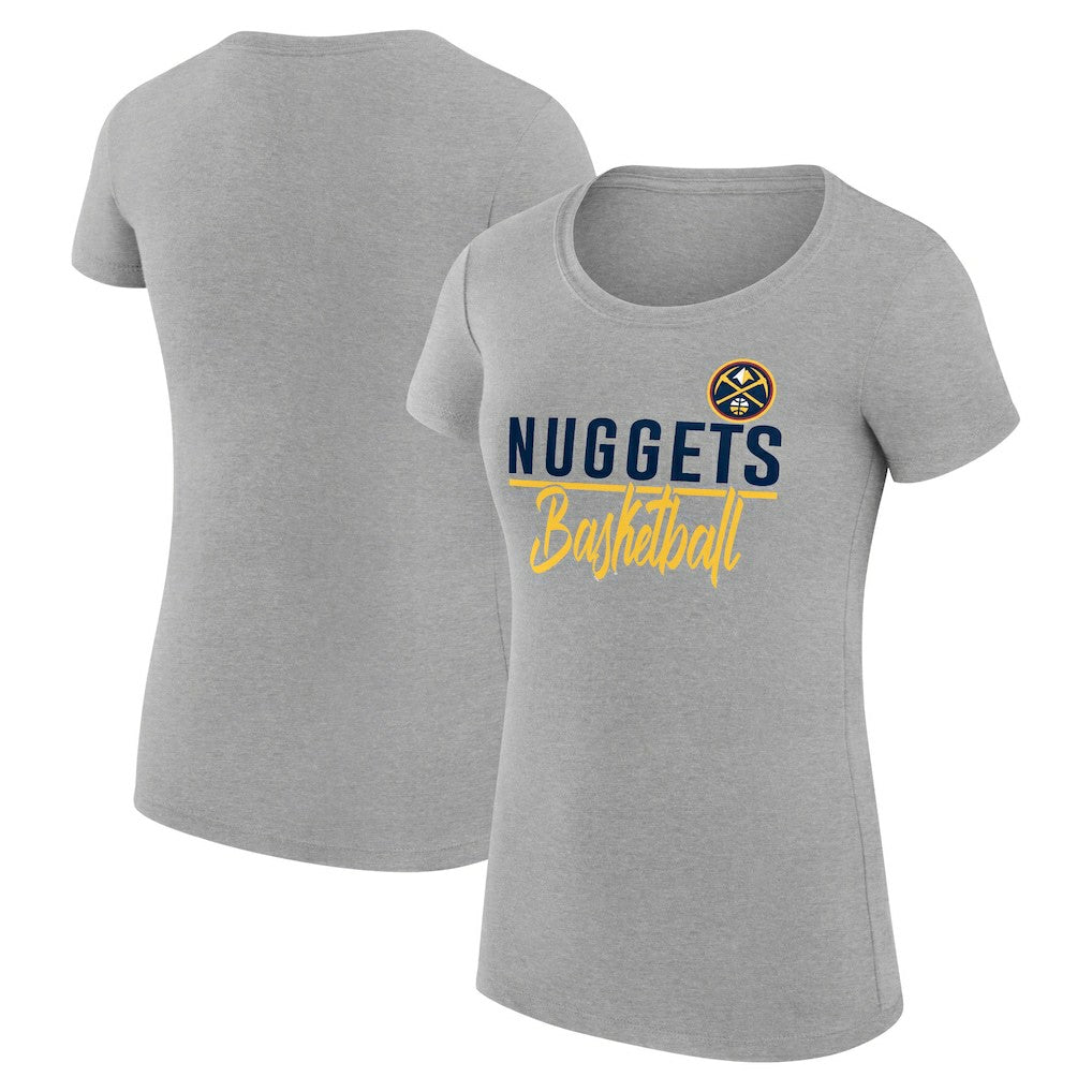 Denver Nuggets G-III 4Her by Carl Banks Women's Super-Slim Fit Lightweight Team Sport V-Neck T-Shirt sale - Heather Gray cheap
