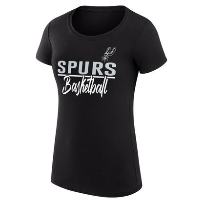 San Antonio Spurs G-III 4Her by Carl Banks Women's Super-Slim Fit Lightweight Team Sport V-Neck T-Shirt - Black sale