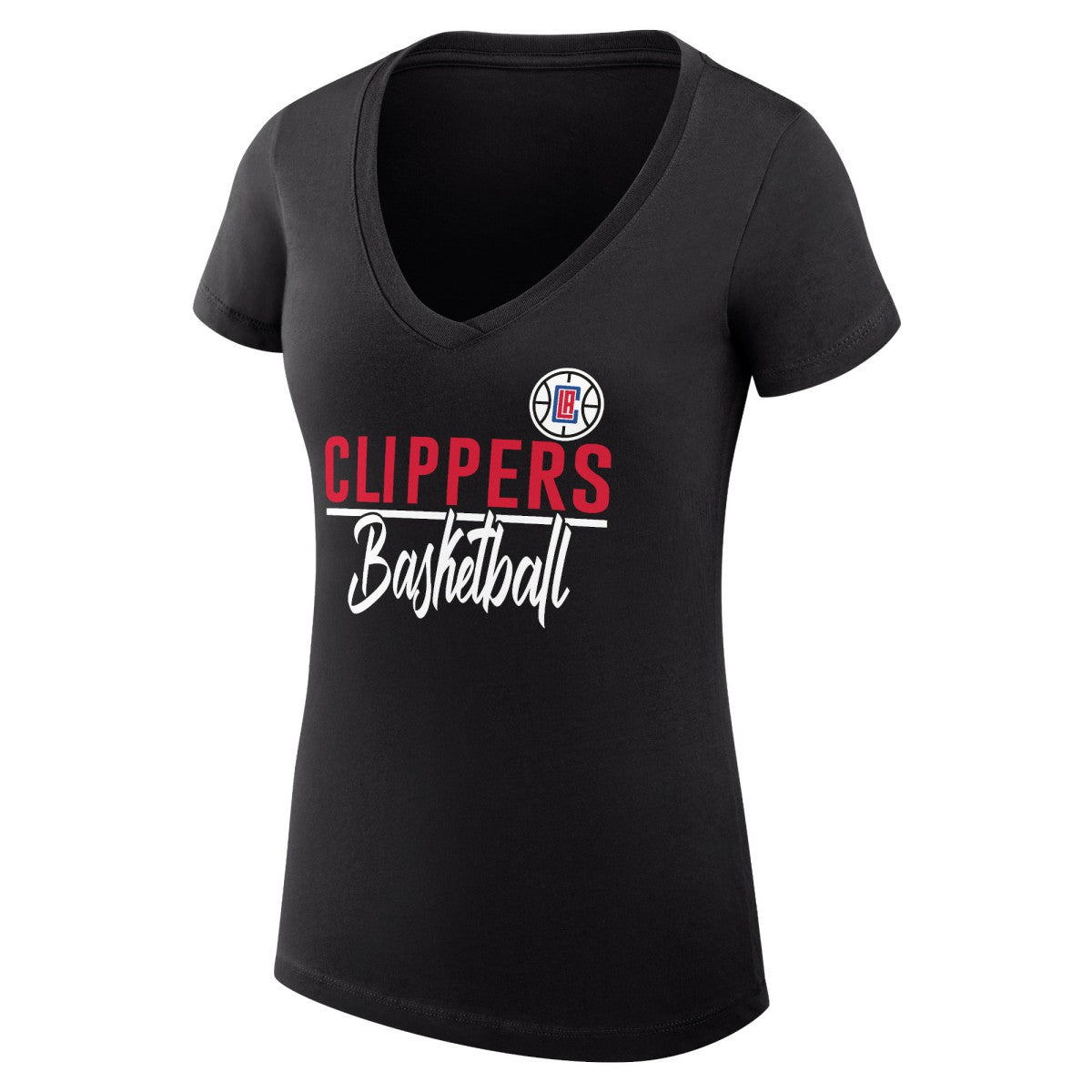 LA Clippers G-III 4Her by Carl Banks Women's Super-Slim Fit Lightweight Team Sport V-Neck T-Shirt - Black discount