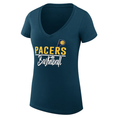 Indiana Pacers G-III 4Her by Carl Banks Women's Super-Slim Fit Lightweight Team Sport V-Neck T-Shirt - Navy sale