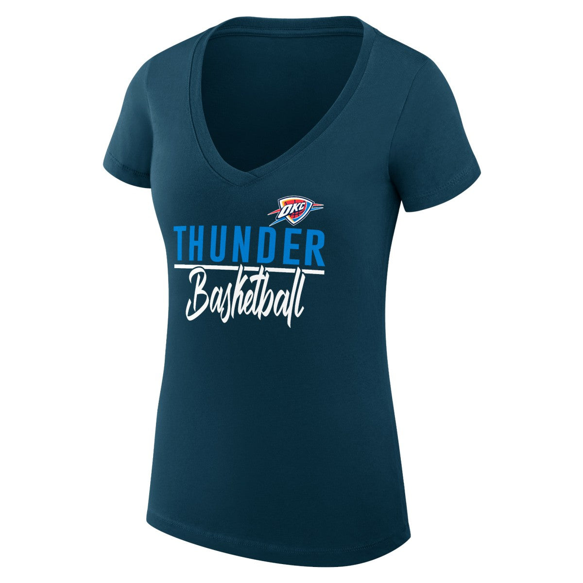 Oklahoma City Thunder G-III 4Her by Carl Banks Women's Super-Slim Fit Lightweight Team Sport V-Neck T-Shirt - Navy outlet