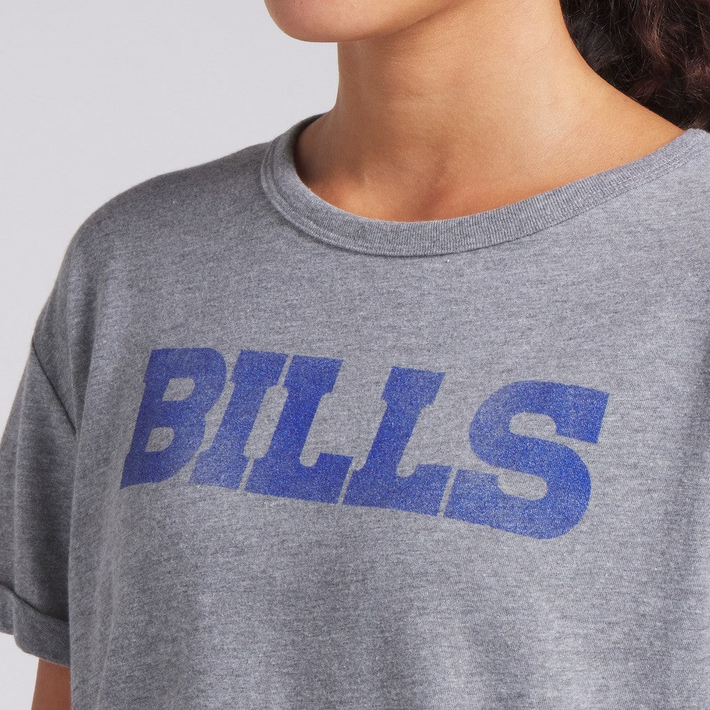Buffalo Bills Women's Swing Pass Tri-Blend Boxy T-Shirt - Heather Gray cheap