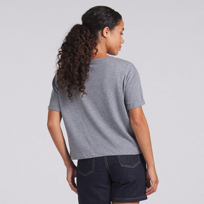 Cleveland Browns Women's Swing Pass Tri-Blend Boxy T-Shirt - Heather Gray sale