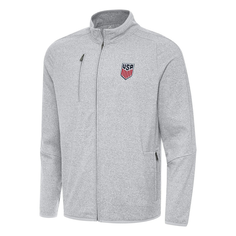 USMNT Antigua Hold-Up Tri-Blend Full-Zip Jacket - Heather Gray cheap