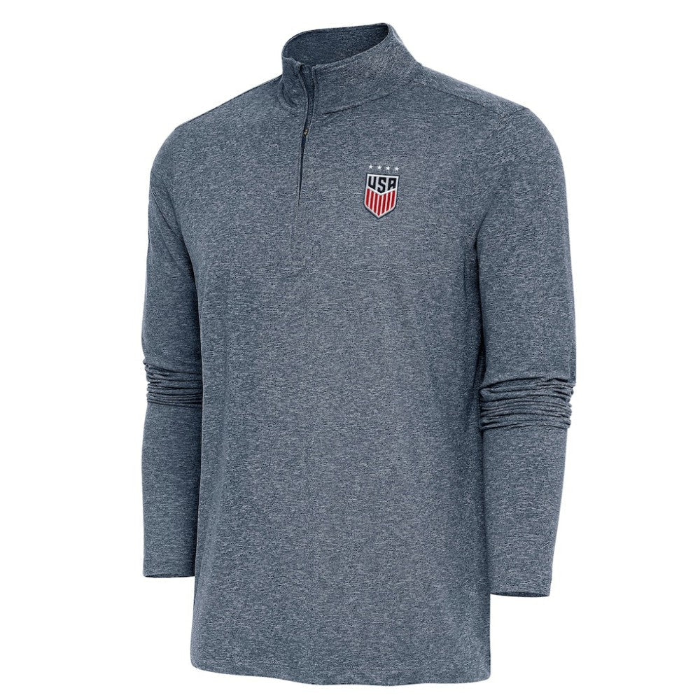 USWNT Antigua Hunk Quarter-Zip Top - Heather Navy for sale
