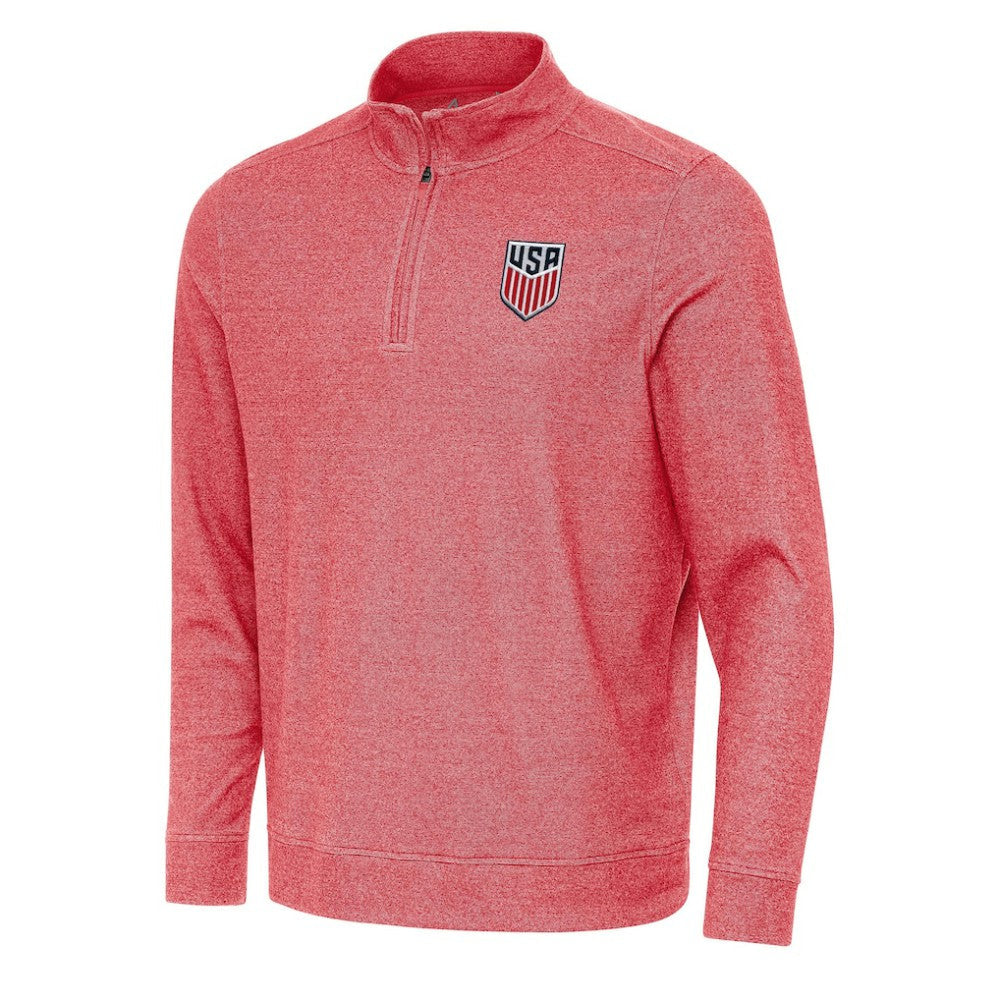 USMNT Antigua Subtle Quarter-Zip Top - Heather Red online