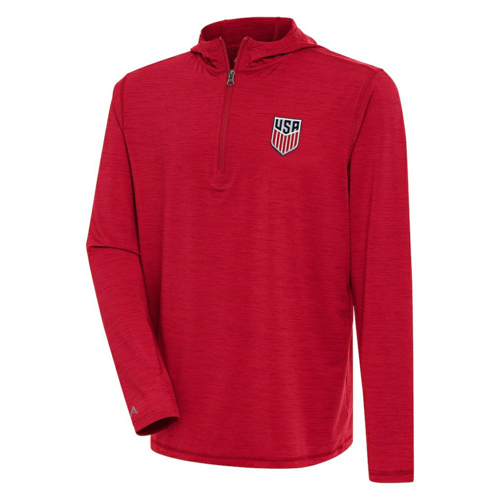 USMNT Antigua Tidy Quarter-Zip Hoodie - Heather Red online