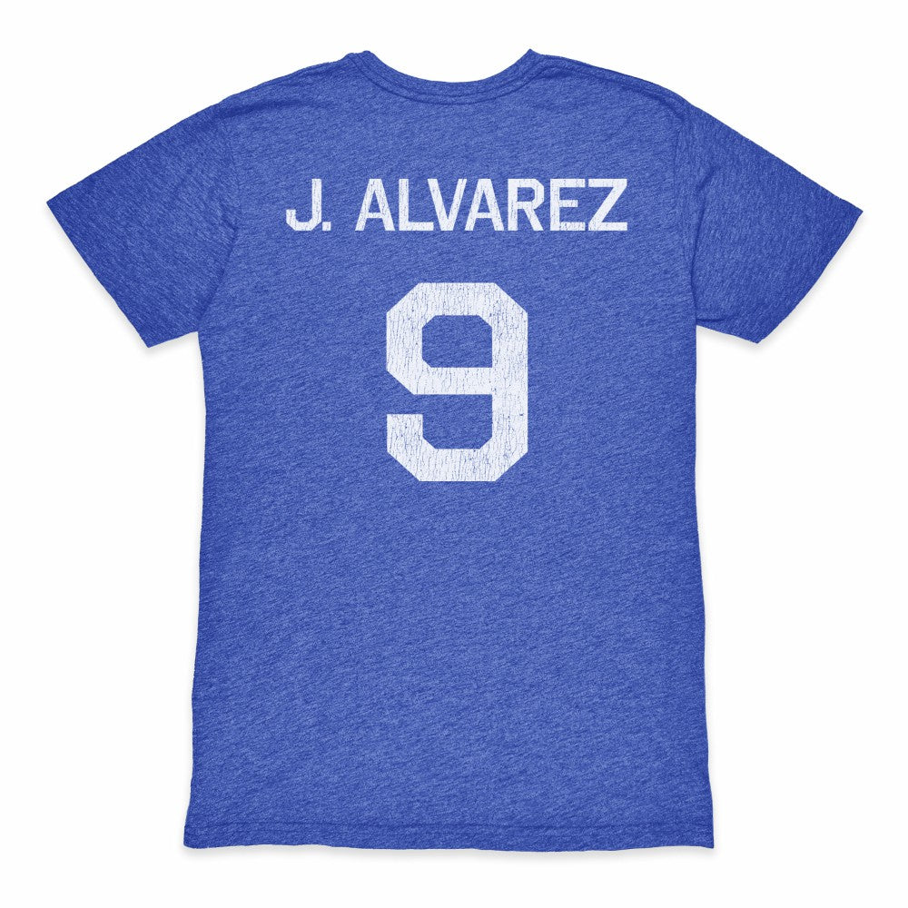 Julián Álvarez Argentina National Team 1863FC Retro Name & Number Tri-Blend T-Shirt - Blue cheap