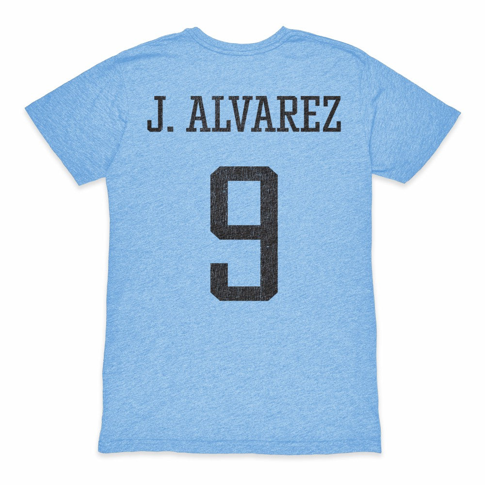 Julián Álvarez Argentina National Team 1863FC Player Retro Tri-Blend T-Shirt - Light Blue shop