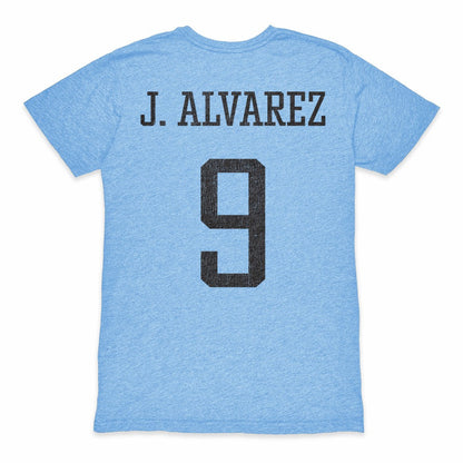 Julián Álvarez Argentina National Team 1863FC Player Retro Tri-Blend T-Shirt - Light Blue shop