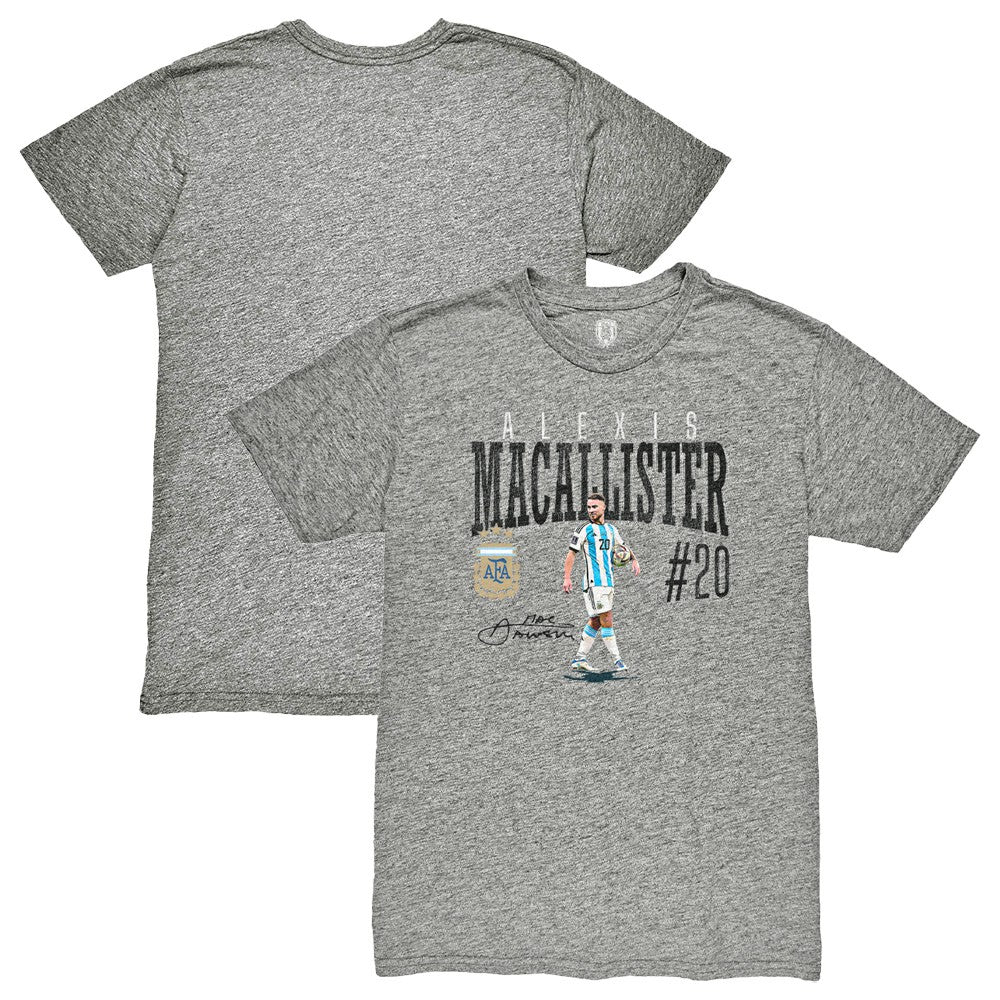 Alexis Mac Allister Argentina National Team 1863FC Snapshot Tri-Blend T-Shirt - Heather Gray online