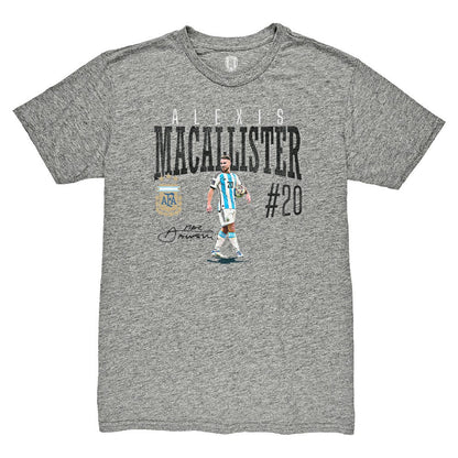 Alexis Mac Allister Argentina National Team 1863FC Snapshot Tri-Blend T-Shirt - Heather Gray online