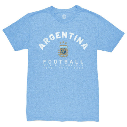 Argentina National Team 1863FC Three-Time World Champions Tri-Blend T-Shirt - Light Blue cheap