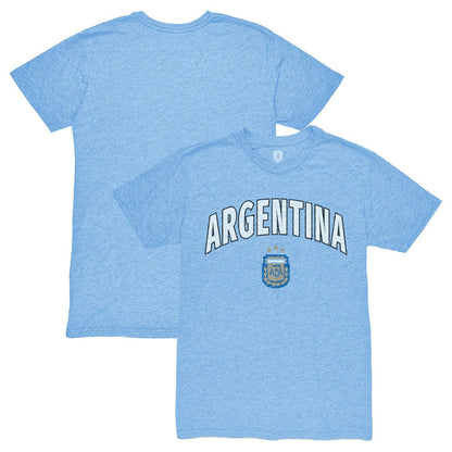 Argentina National Team 1863FC Retro Wordmark Tri-Blend T-Shirt - Light Blue shop