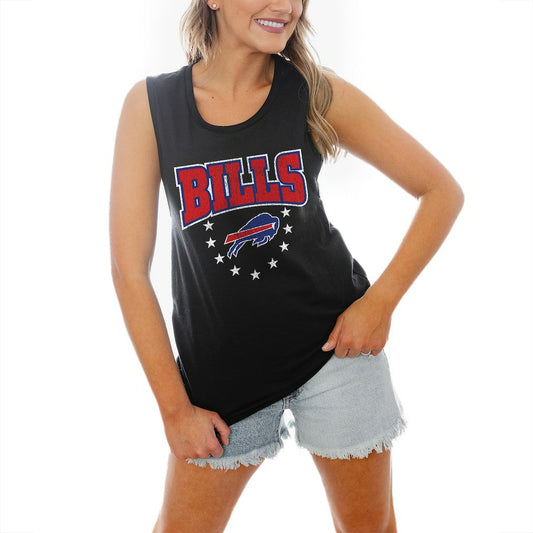 Buffalo Bills Gameday Couture Women's Baby You're A Star Racerback Scoop Neck Tapered Tank Top - Black cheap