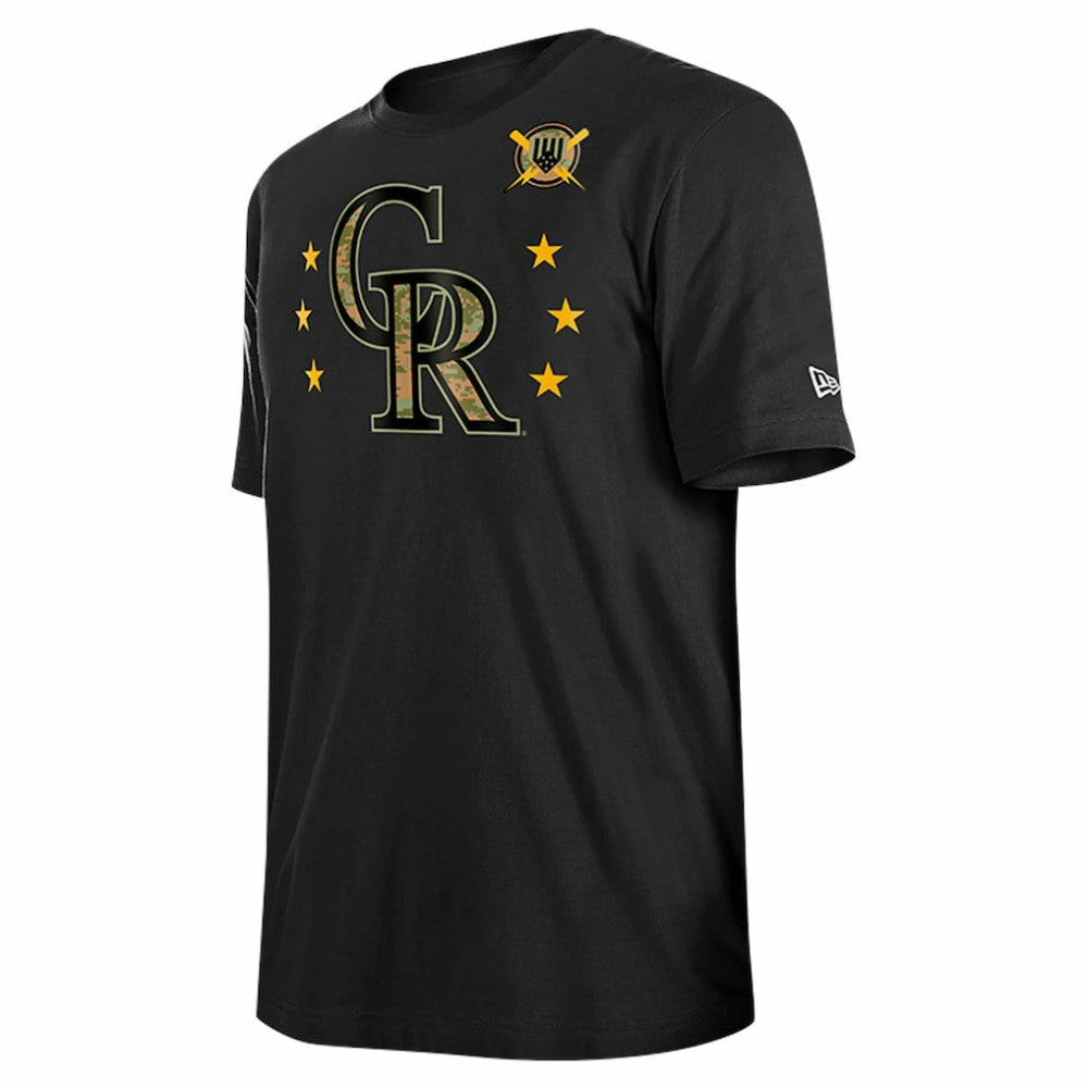 Colorado Rockies 2024 Armed Forces Day T-Shirt - Black | New Era