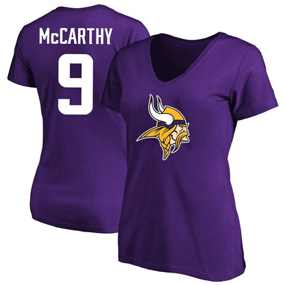 J.J. McCarthy Minnesota Vikings Women's Plus Size Fair Catch Name & Number Scoop Neck T-Shirt - Purple outlet