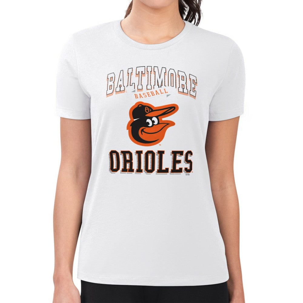Baltimore Orioles G-III 4Her by Carl Banks Women's Super-Slim Fit Lightweight Team Logo Graphic T-Shirt - White