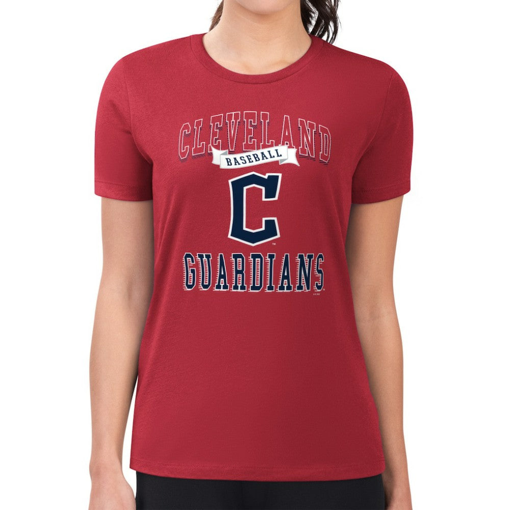 Cleveland Guardians G-III 4Her by Carl Banks Women's Super-Slim Fit Lightweight Team Logo Graphic T-Shirt - Red