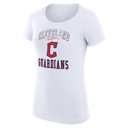 Cleveland Guardians G-III 4Her by Carl Banks Women's Super-Slim Fit Lightweight Team Logo Graphic T-Shirt - White