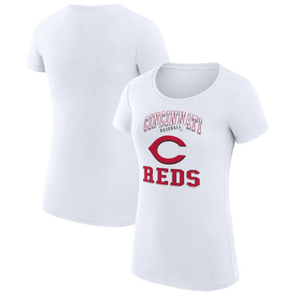 Cincinnati Reds G-III 4Her by Carl Banks Women's Super-Slim Fit Lightweight Team Logo Graphic T-Shirt - White