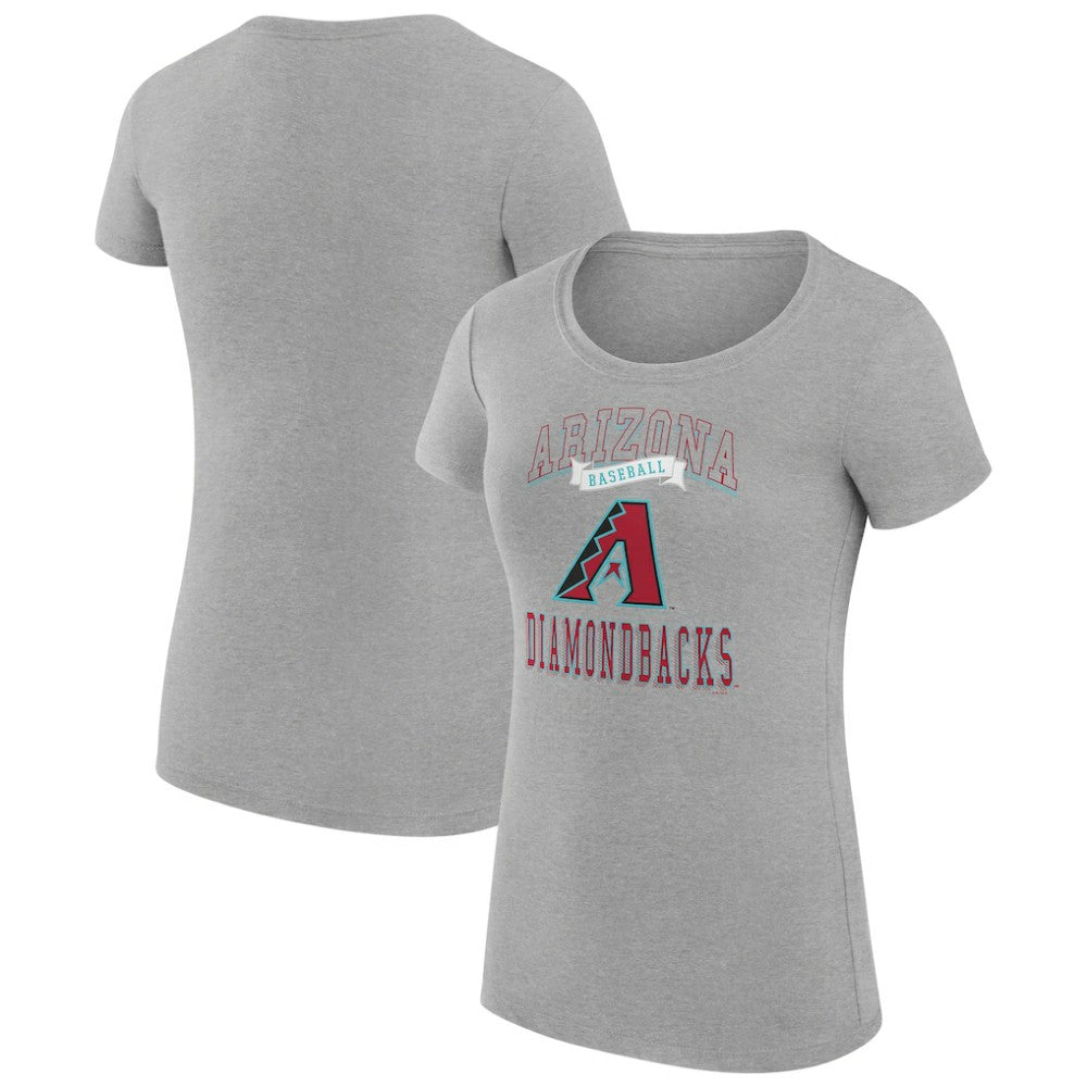 Arizona Diamondbacks G-III 4Her by Carl Banks Women's Super-Slim Fit Lightweight Team Logo Graphic T-Shirt - Heather Gray