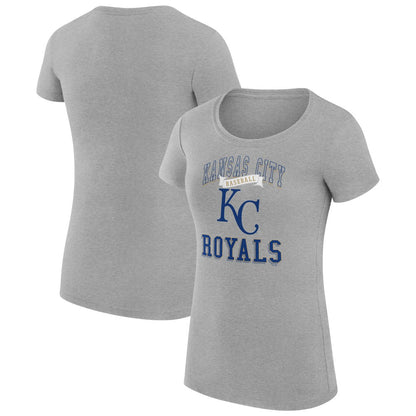 Kansas City Royals G-III 4Her by Carl Banks Women's Super-Slim Fit Lightweight Team Logo Graphic T-Shirt - Heather Gray