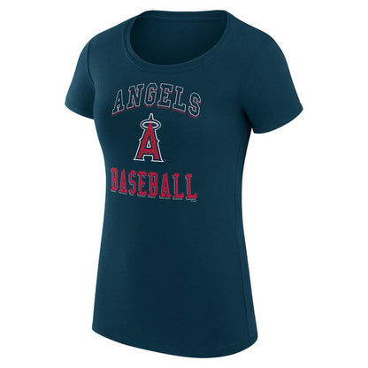 Los Angeles Angels G-III 4Her by Carl Banks Women's Super-Slim Fit Lightweight Team Logo Graphic T-Shirt - Navy