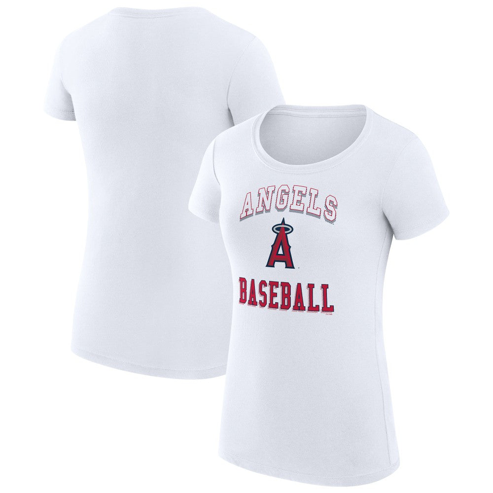 Los Angeles Angels G-III 4Her by Carl Banks Women's Super-Slim Fit Lightweight Team Logo Graphic T-Shirt - White