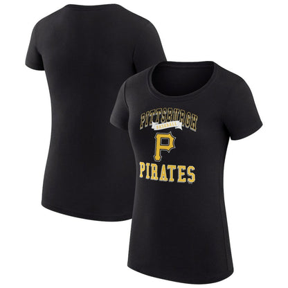 Pittsburgh Pirates G-III 4Her by Carl Banks Women's Super-Slim Fit Lightweight Team Logo Graphic T-Shirt - Black