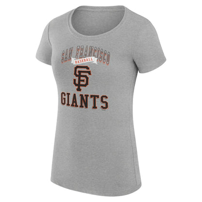 San Francisco Giants G-III 4Her by Carl Banks Women's Super-Slim Fit Lightweight Team Logo Graphic T-Shirt - Heather Gray