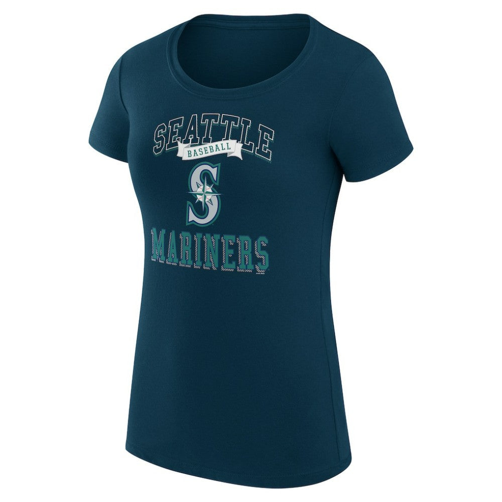 Seattle Mariners G-III 4Her by Carl Banks Women's Super-Slim Fit Lightweight Team Logo Graphic T-Shirt - Navy
